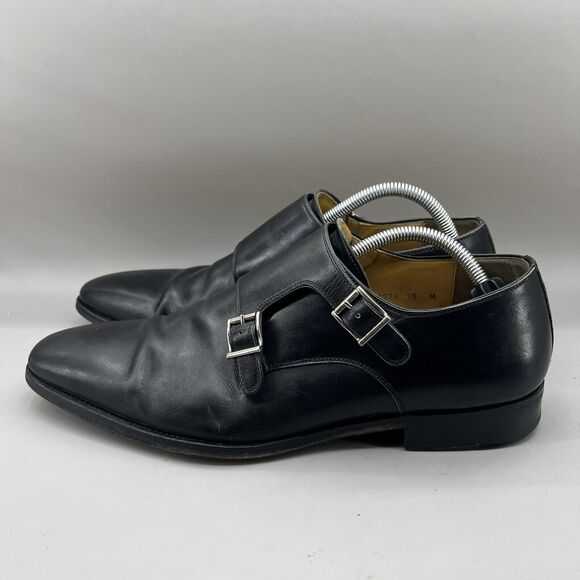 Magnanni Miro‎ Double Monk Strap Shoes Men Size 10 M Black Leather Low Top Dress main image 8